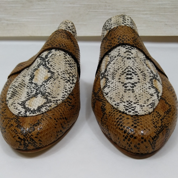 KAANAS Women's Milan Loafer Mules In Honey Snake US 9 - Picture 2 of 11